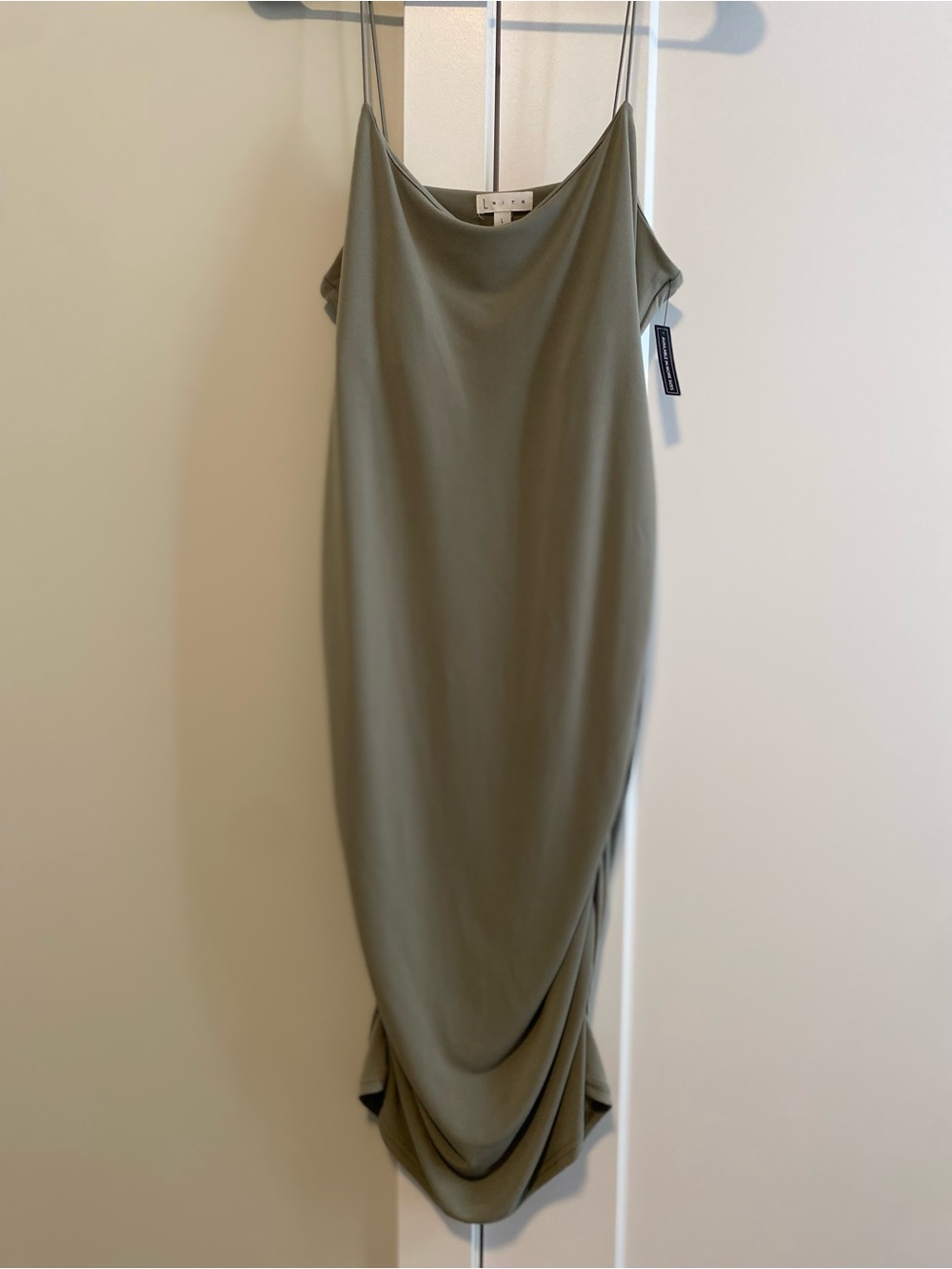 Leith Nordstrom Brand Olive Green Maxi Slip Dress